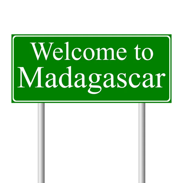 Vítejte na Madagaskaru, koncepce dopravní značka — Stockový vektor