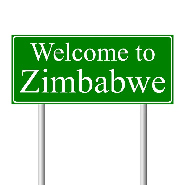 Benvenuti in Zimbabwe, concept road sign — Vettoriale Stock