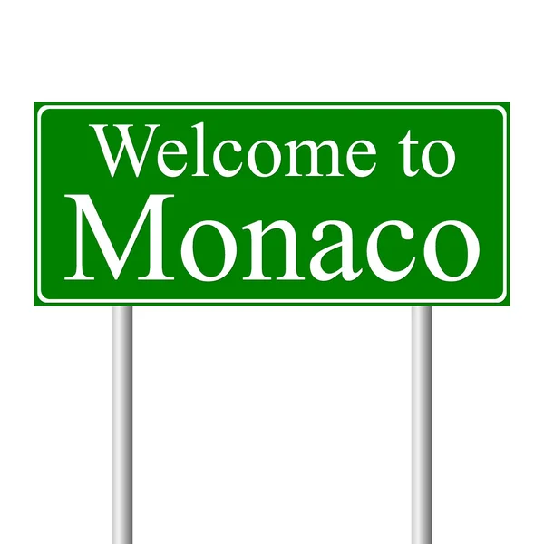 Willkommen in Monaco, Konzept Straßenschild — Stockvektor