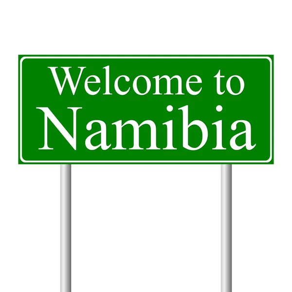 Welkom in Namibië, concept verkeersbord — Stockvector