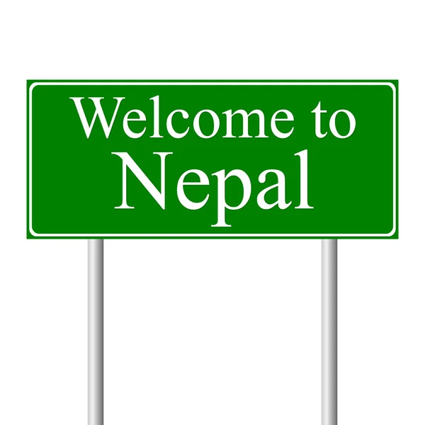 Bem-vindo ao Nepal, conceito sinal de estrada — Vetor de Stock