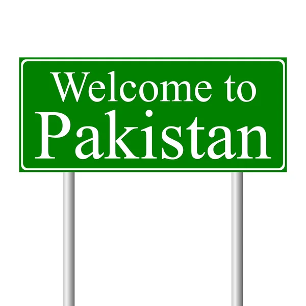 Bun venit în Pakistan, concept road sign — Vector de stoc