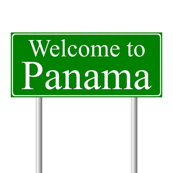 パナマ、コンセプト道路標識へようこそ — ストックベクタ