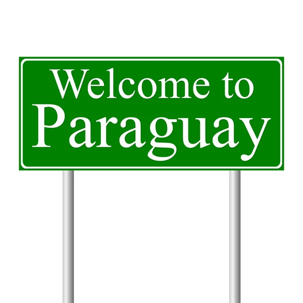 Bienvenido a Paraguay, concepto de señal de tráfico — Vector de stock