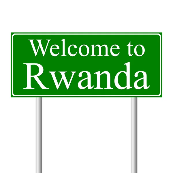 Bienvenido a Ruanda, concepto de señal de tráfico — Archivo Imágenes Vectoriales