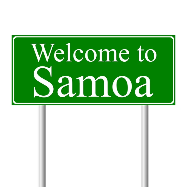 Üdvözöljük Szamoa, közúti fogalma, jele — Stock Vector