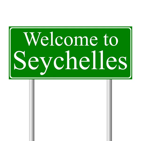 Welcome to Seychelles, concept road sign — Stock Vector