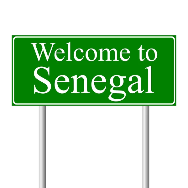 Üdvözöljük Szenegál, közúti fogalma, jele — Stock Vector