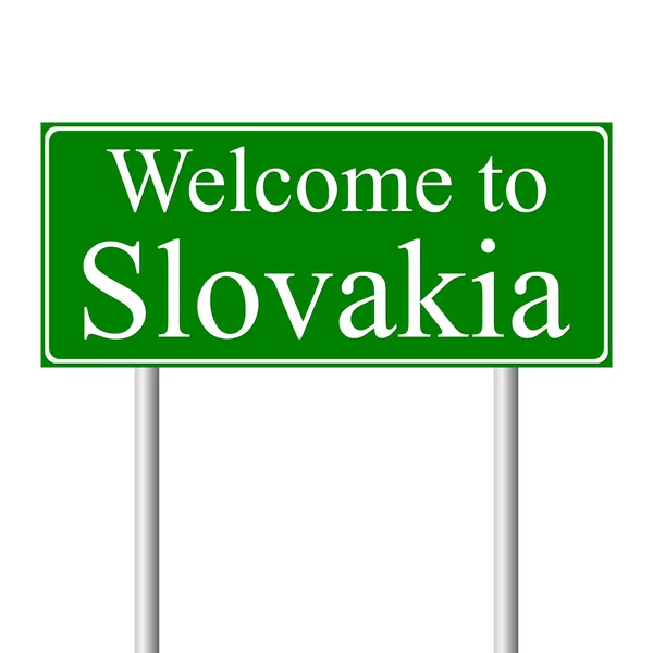 Ласкаво просимо до Словаччини, концепція дороги знак — стоковий вектор