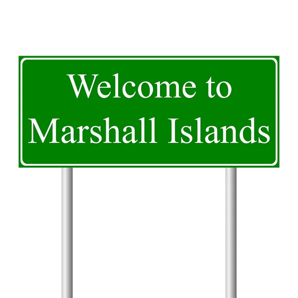 Welcome to Marshall Islands, concept road sign — Stock Vector