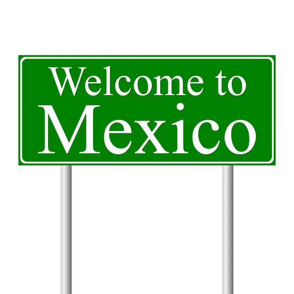 Bienvenido a México, concepto de señal de tráfico — Archivo Imágenes Vectoriales