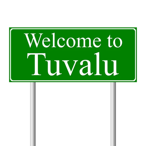Bienvenido a Tuvalu, concepto de señal de tráfico — Archivo Imágenes Vectoriales