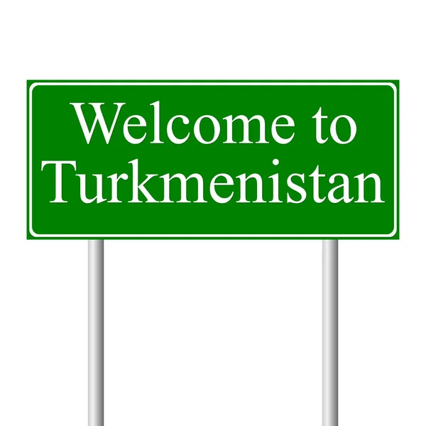 Welkom in turkmenistan, concept verkeersbord — Stockvector