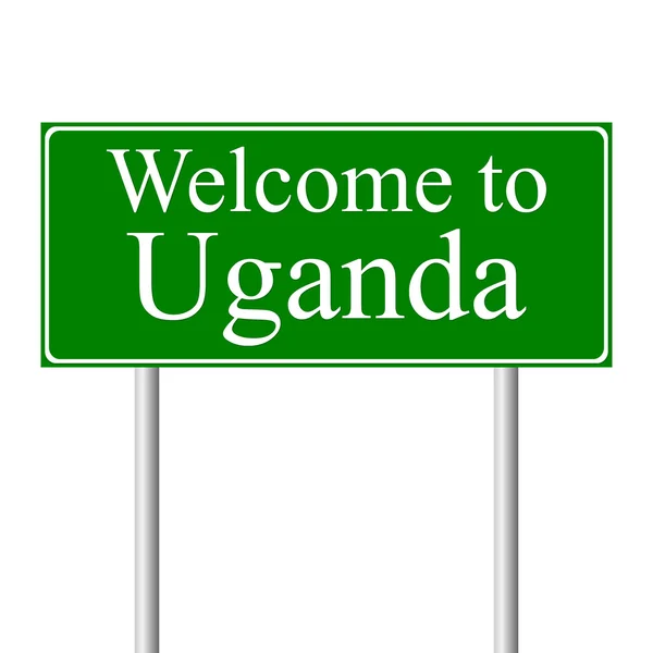 Bienvenido a Uganda, concepto de señal de tráfico — Archivo Imágenes Vectoriales