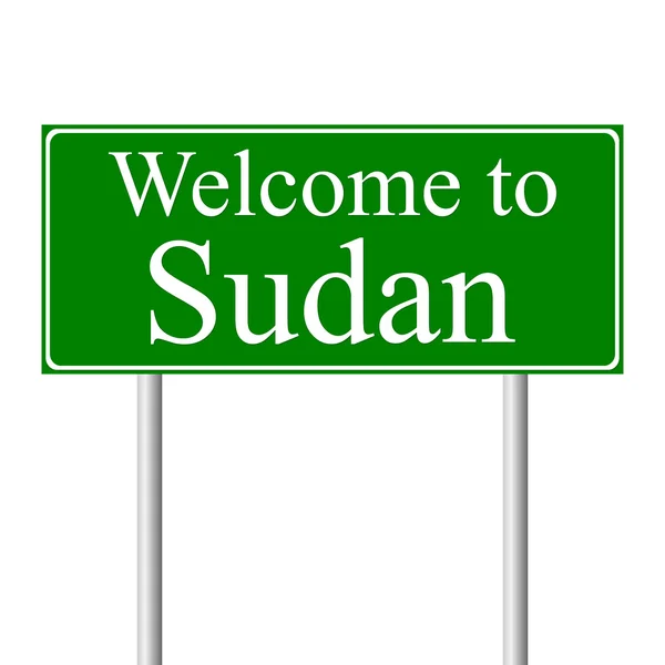 スーダン、コンセプト道路標識へようこそ — ストックベクタ