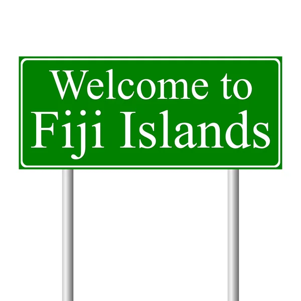 Bem-vindo às Ilhas Fiji, conceito de sinal de estrada — Vetor de Stock