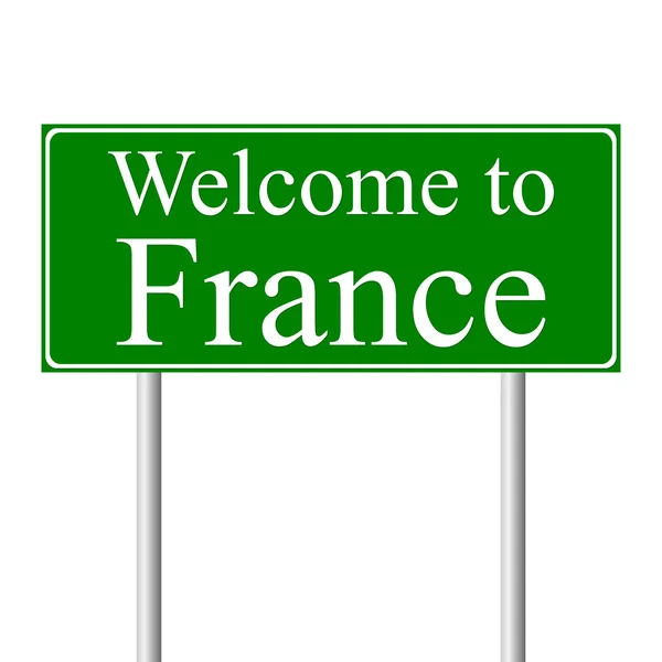欢迎来到法国，概念道路标志 — 图库矢量图片