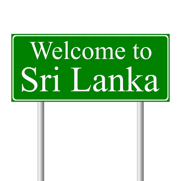 Stock vector Welcome to Sri Lanka, concept road sign