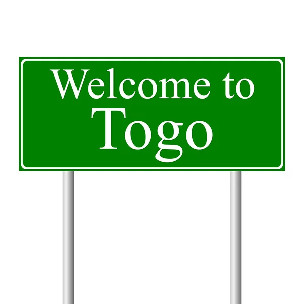Bienvenido a Togo, concepto de señal de tráfico — Vector de stock