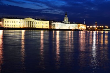 nacht uitzicht van de Universiteit embankment