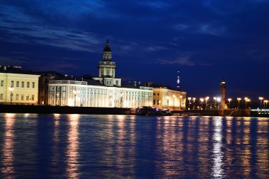 nacht uitzicht van de Universiteit embankment