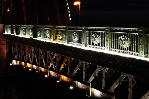 Fragment der Palastbrücke in der Nacht — Stockfoto
