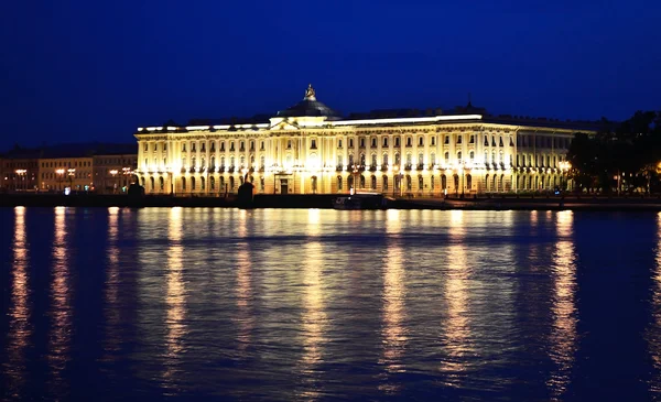 Noční pohled na akademii umění v Petrohradě — Stock fotografie