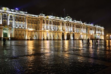 The State Hermitage Museum at night clipart