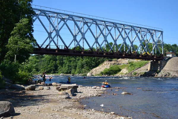 Bridge across Vuoksi river — Stock Photo, Image