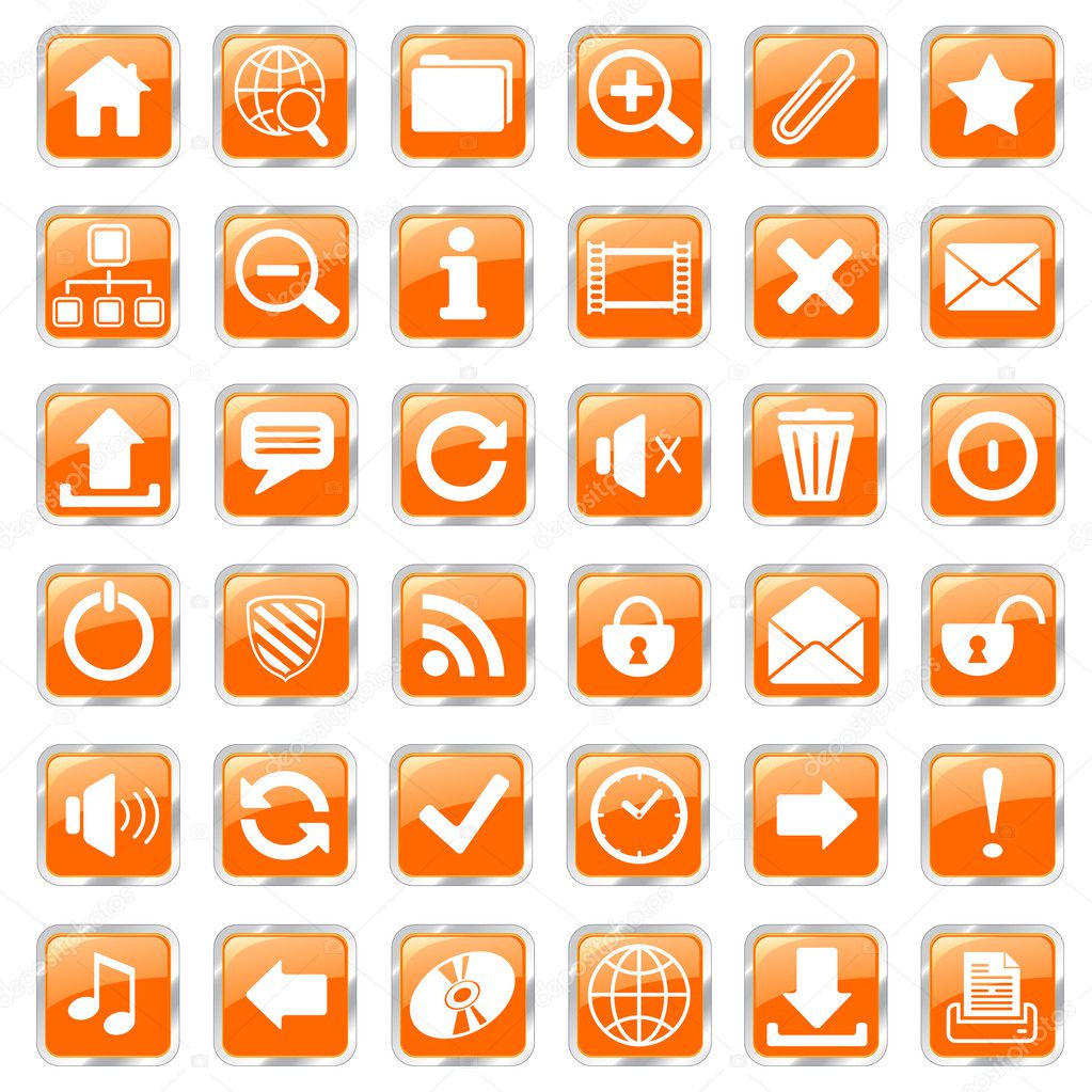 Web icons orange