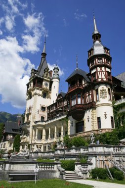 Beautiful view of Peles castle clipart