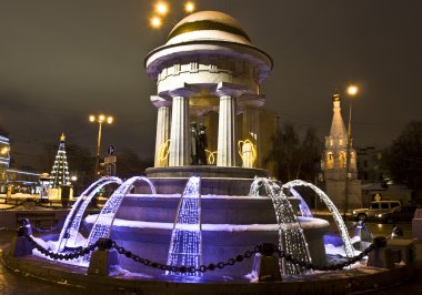 Moscow, electric fountain clipart