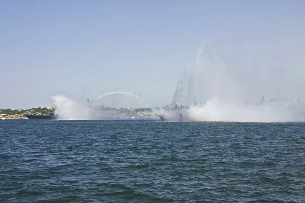 Nave Militar Rusa Desfile Naval Ciudad Mar Negro — Foto de Stock