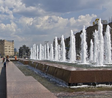 Moscow, Triumphal arch and fountains clipart