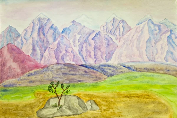 Βουνά, ζωγραφική — Φωτογραφία Αρχείου
