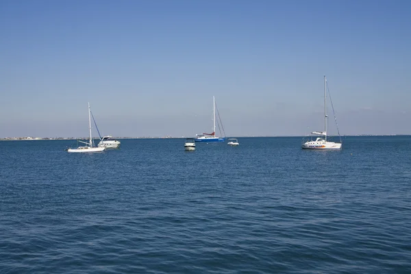 Yachts in sea — Stock Photo, Image