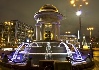 Moscow, electric fountain clipart