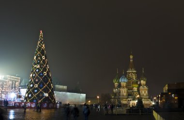 Moscow, Christmas tree on Red square clipart