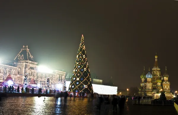 Moscou, árvore de Natal na Praça Vermelha — Fotografia de Stock