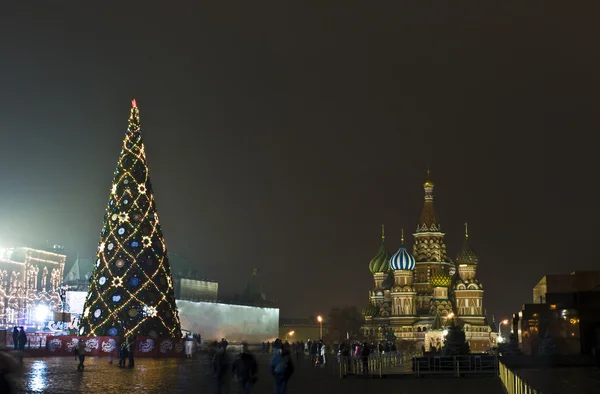 Moscou, árvore de Natal na Praça Vermelha — Fotografia de Stock