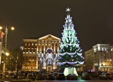 Moscow, Rusya Federasyonu - 15 Aralık 2011: Noel ağacı