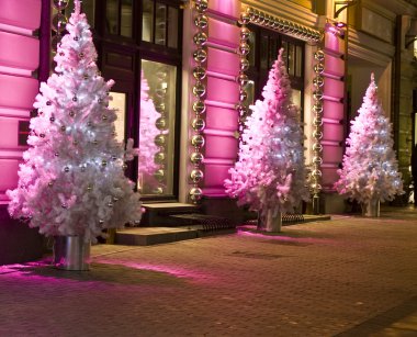 Christmas trees, Moscow clipart