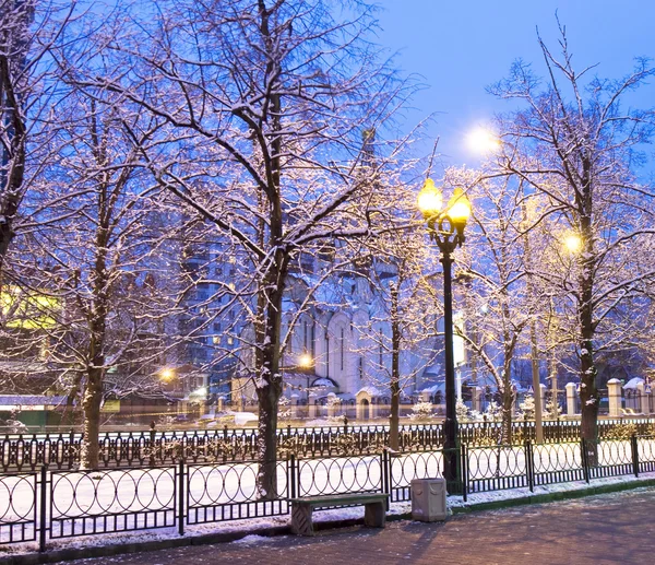 Téli reggel a Moszkva Stock Kép