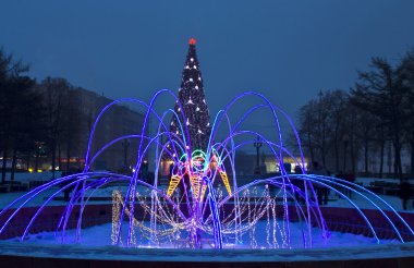 Moscow, electirc fountain clipart