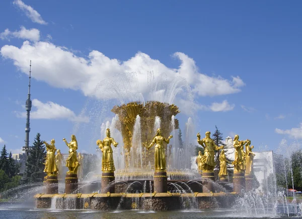 莫斯科，喷泉"国家的友谊" — 图库照片