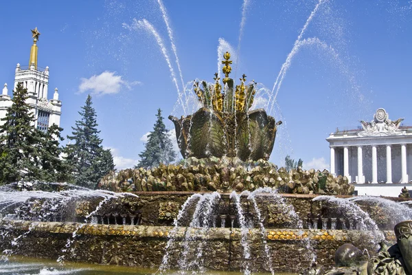 莫斯科，喷泉在主要国家展览中心 — 图库照片