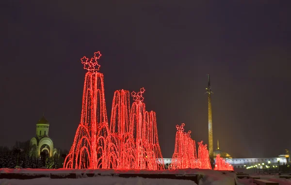 stock image Moscow, electric fountains on 