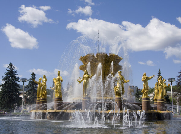 Moscow, fountain in main national exhibition centre