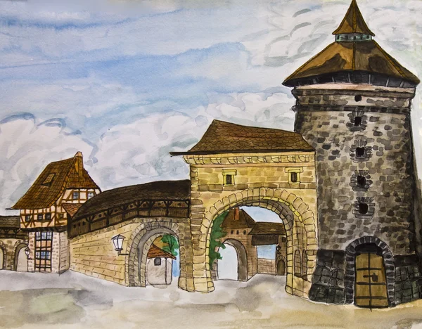 Nuremberg, painting — Stock Photo, Image