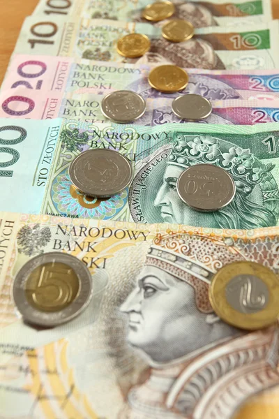 Polskiej waluty - złoty — Zdjęcie stockowe